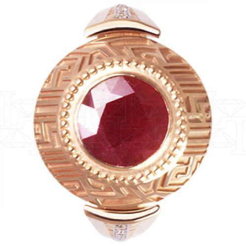 Фото - Кольцо из рыжего золота с рубином и бриллиантами из коллекции "Талисман" R2605-3544 (331)