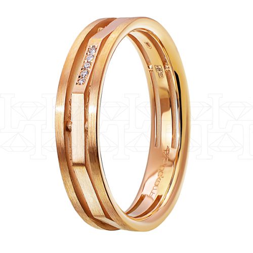 Фото - Кольцо из рыжего золота с бриллиантами из коллекции "Парные обручальные кольца" R7959-10979 (210)
