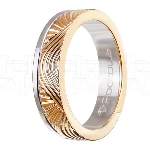Фото - Кольцо обручальное из бело-рыжего золота с бриллиантами из коллекции "Парные обручальные кольца" R4161-4870-01 (210)