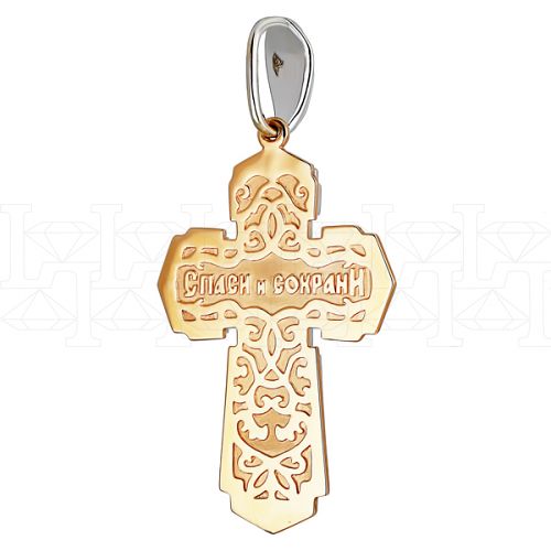 Фото - Подвеска крест из рыже-белого золота X3900-4633 (181)