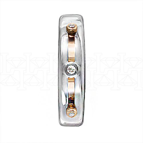Фото - Кольцо обручальное из цветного золота с бриллиантами из коллекции "Парные обручальные кольца" R4171-4948 (210)