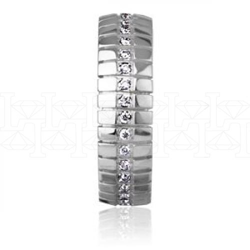Фото - Кольцо обручальное из белого золота с бриллиантами из коллекции "Обручальные кольца с дорожкой" VDR.A2382 (241)