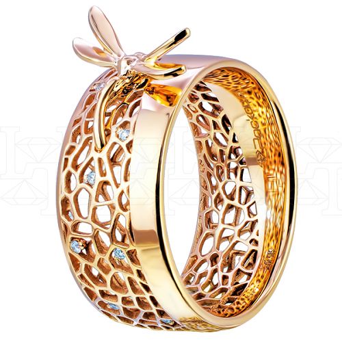 Фото - Кольцо из рыжего золота с бриллиантами из коллекции "Мутабор" R6646-9119 (762)