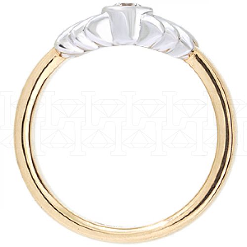 Фото - Кольцо обручальное из цветного золота с бриллиантом из коллекции "Обручальные кольца с  одним бриллиантом" R2506-3140 (243)