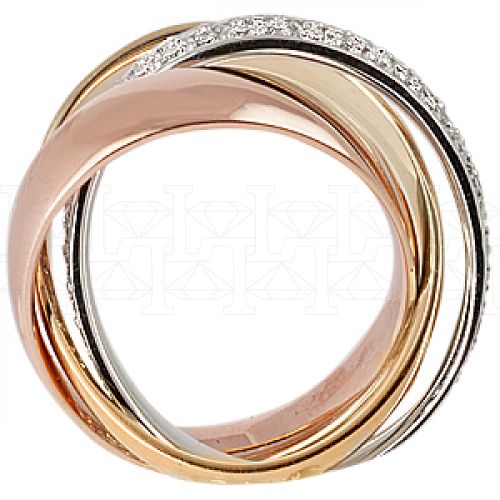 Фото - Кольцо обручальное из цветного золота с бриллиантами R3535-4246 (244)