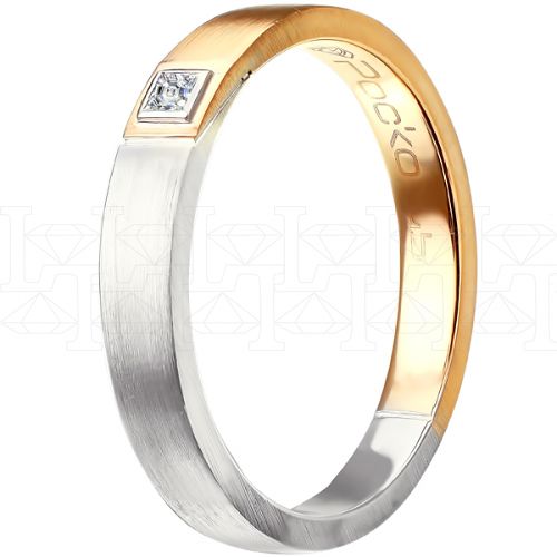 Фото - Кольцо обручальное из цветного золота с бриллиантом из коллекции "Парные обручальные кольца" R4159-4831-01 (210)