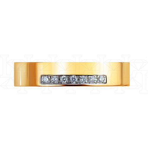 Фото - Кольцо обручальное из рыжего золота с бриллиантами из коллекции "Обручальные кольца с дорожкой" R100-H1T7W40-7 (241)