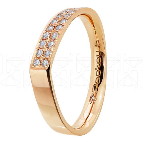 Фото - Кольцо треугольное из рыжего золота с бриллиантами из коллекции "Парные обручальные кольца" R4854-5689 (210)