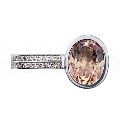 Фото - Кольцо из белого золота с коньячными бриллиантами из коллекции "Акварель" R7932-10936 (420)