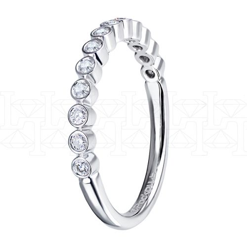 Фото - Кольцо обручальное из белого золота с бриллиантами из коллекции "Обручальные кольца с дорожкой" R5926-7403 (241)