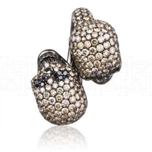 Фото - Кольцо из черного золота с коньячными бриллиантами из коллекции "Сокровища грифона" R17811 (730)