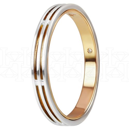 Фото - Кольцо из белого золота из коллекции "Парные обручальные кольца" R3990-5126 (210)