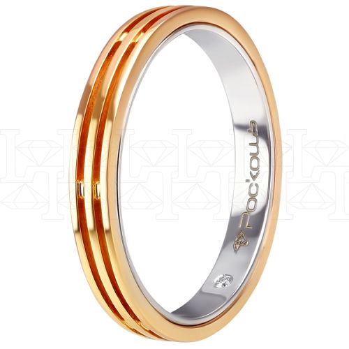 Фото - Кольцо из белого золота из коллекции "Парные обручальные кольца" R3990-5126 (210)