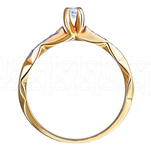Фото - Кольцо из рыжего золота с бриллиантом из коллекции "Обручальные кольца с дорожкой" 10-18179 (241)