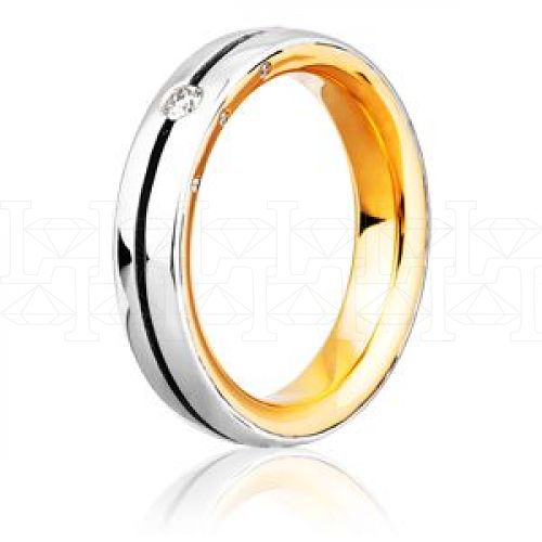 Фото - Кольцо двойное из цветного золота с бриллиантами из коллекции "Двойные обручальные кольца" VDR.A2352 (242)