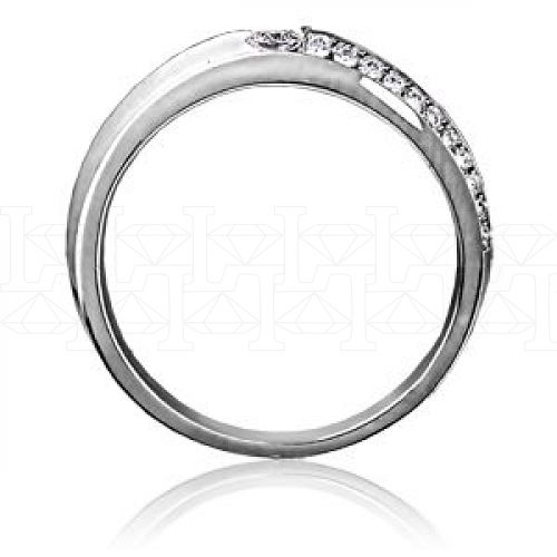 Фото - Кольцо обручальное из белого золота с бриллиантами из коллекции "Обручальные кольца с дорожкой" R15532 (241)