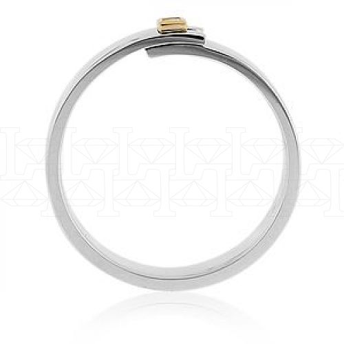 Фото - Кольцо обручальное из белого золота с бриллиантом из коллекции "Обручальные кольца с  одним бриллиантом" VDR.A2716 (243)