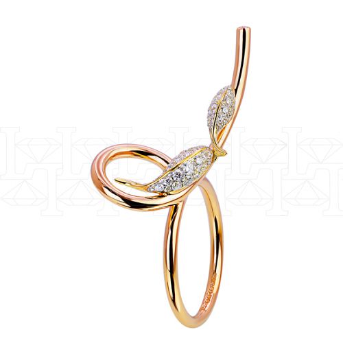 Фото - Кольцо из цветного золота с бриллиантами из коллекции "Рыбка золотая" R7068-9712 (709)