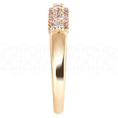 Фото - Кольцо обручальное из рыжего золота с бриллиантами из коллекции "Обручальные кольца с дорожкой" R3161-4219 (241)