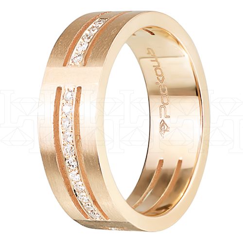 Фото - Кольцо из белого золота с бриллиантами из коллекции "Парные обручальные кольца" R5063-6334 (210)
