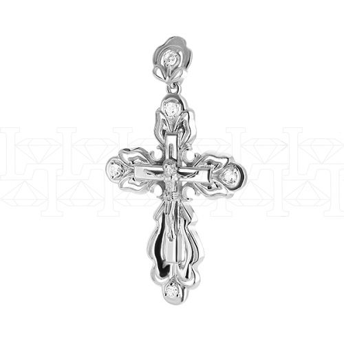 Фото - Подвеска крест из белого золота с бриллиантами X2922-4786 (181)