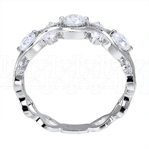 Фото - Кольцо из белого золота с бриллиантами из коллекции "Обручальные кольца с дорожкой" R1835-6939 (241)