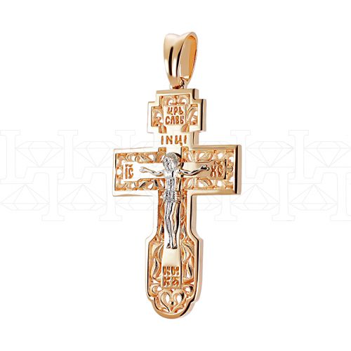 Фото - Подвеска крест из рыжего золота X1569-4651 (181)