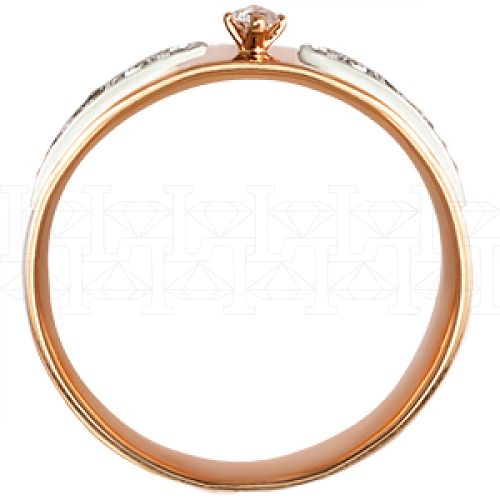 Фото - Кольцо из рыжего золота с бриллиантом из коллекции "Обручальные кольца с дорожкой" R3221-4007 (241)