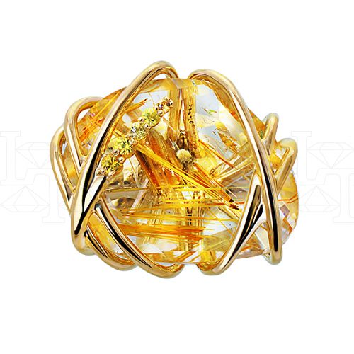 Фото - Кольцо из желтого золота с цветными сапфирами из коллекции "Русское поле" R7670-10590 (715)