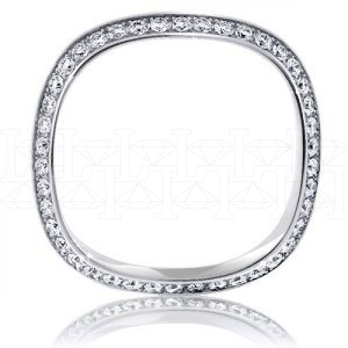 Фото - Кольцо квадратное из белого золота с бриллиантами из коллекции "Обручальные кольца с дорожкой" VDR.CC0317 (241)