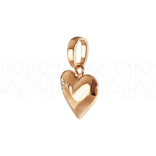 Фото - Подвеска сердце из белого золота с бриллиантом P3948-4586 (193)