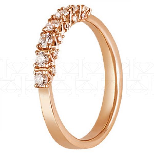 Фото - Кольцо обручальное из рыжего золота с бриллиантами из коллекции "Обручальные кольца с дорожкой" R3172-3991 (241)