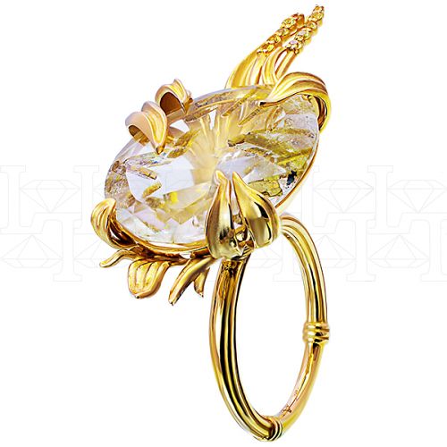 Фото - Кольцо из желтого золота с цветными сапфирами из коллекции "Русское поле" R7671-10591 (715)