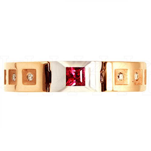 Фото - Кольцо из цветного золота с рубином и бриллиантами из коллекции "Современные" R3334-4040 (332)