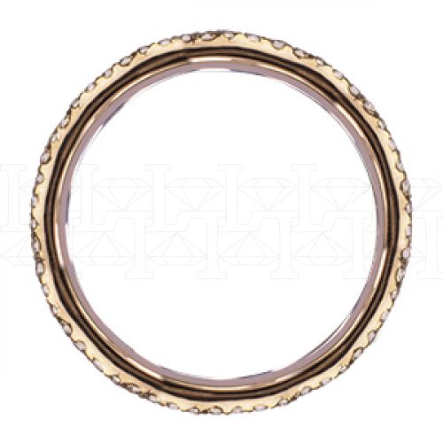 Фото - Кольцо обручальное из бело-рыжего золота с бриллиантами из коллекции "Двойные обручальные кольца" R3994-4745 (242)