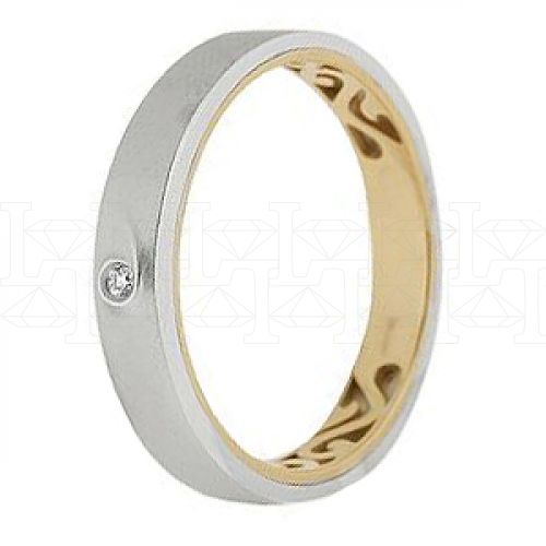 Фото - Кольцо двойное из цветного золота с бриллиантом из коллекции "Двойные обручальные кольца" VDR.A2903 (242)