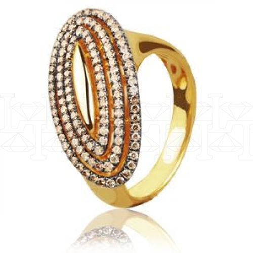 Фото - Кольцо из цветного золота с коньячными бриллиантами R08049-1