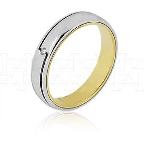 Фото - Кольцо двойное из цветного золота с бриллиантом из коллекции "Двойные обручальные кольца" VDR.A2657 (242)