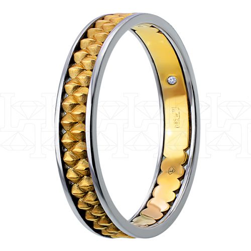 Фото - Кольцо двойное из цветного золота с бриллиантом из коллекции "Двойные обручальные кольца" VDR.A3061 (242)