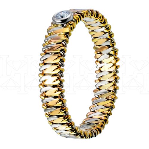 Фото - Кольцо двойное из цветного золота с бриллиантом из коллекции "Двойные обручальные кольца" VDR.A3418 (242)