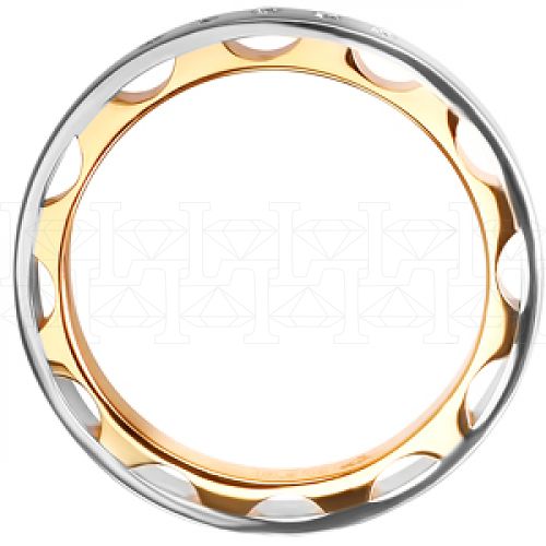 Фото - Кольцо двойное из бело-рыжего золота с бриллиантами из коллекции "Двойные обручальные кольца" R3865-4776 (242)