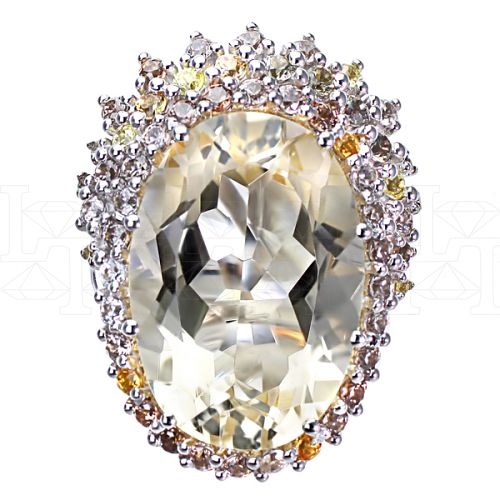 Фото - Кольцо квадратное из белого золота с цитрином из коллекции "Нежный возраст" R6294-8625 (450)
