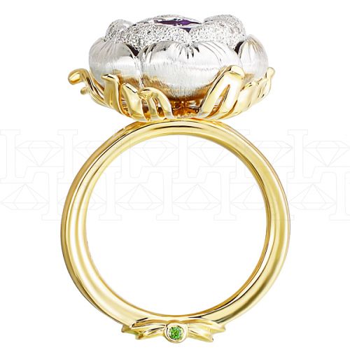 Фото - Кольцо из цветного золота с аметистом и бриллиантами из коллекции "Забава" R5396-6577 (716)