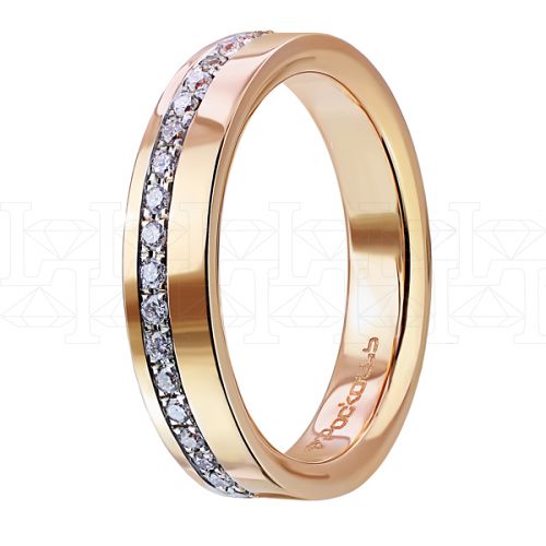 Фото - Кольцо из рыжего золота с бриллиантами из коллекции "Обручальные кольца с дорожкой" R3183-9697 (241)