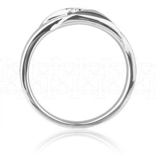Фото - Кольцо обручальное из белого золота с бриллиантом из коллекции "Обручальные кольца с  одним бриллиантом" VDR.Y0235 (243)