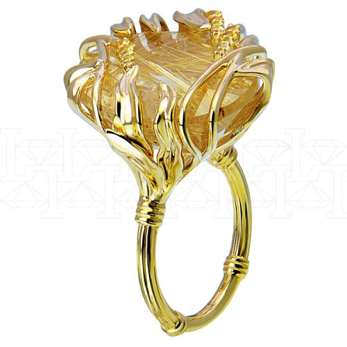 Фото - Кольцо из желтого золота с цветными сапфирами из коллекции "Русское поле" R7674-10594 (715)