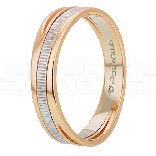 Фото - Кольцо обручальное из цветного золота с бриллиантом из коллекции "Парные обручальные кольца" R4158-5128 (210)