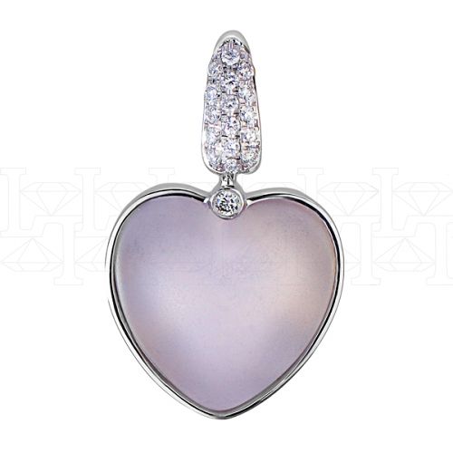 Фото - Подвеска сердце из белого золота с бриллиантами P7645-10529 (193)