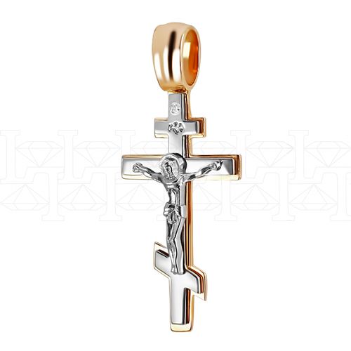Фото - Подвеска крест из цветного золота с бриллиантом X2199-2571 (181)