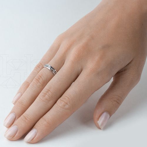 Фото - Кольцо обручальное из белого золота с бриллиантом из коллекции "Обручальные кольца с  одним бриллиантом" VDR.A2926 (243)